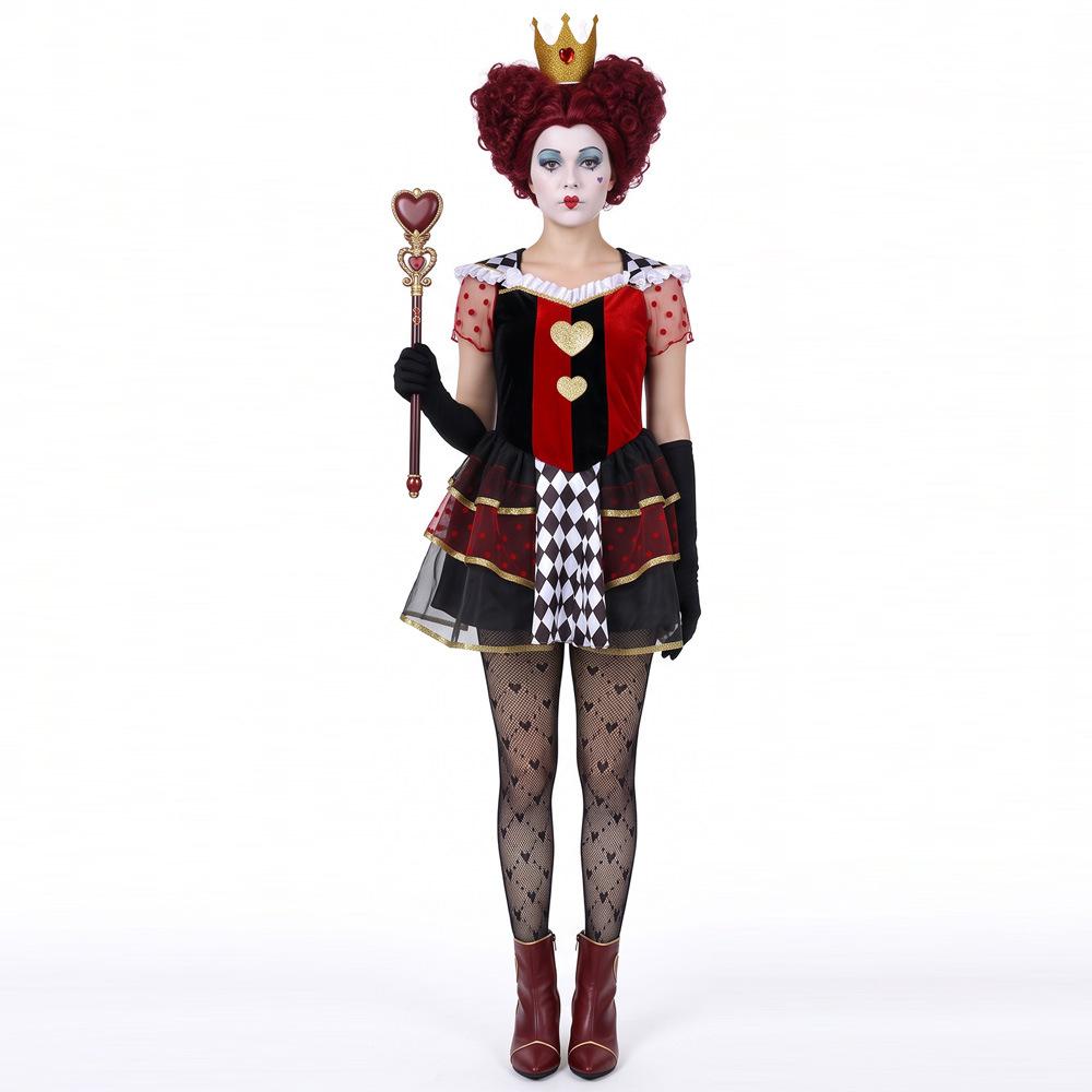 Alice in Wonderland Queen of Hearts Cosplay Halloween Short Skirt Costume