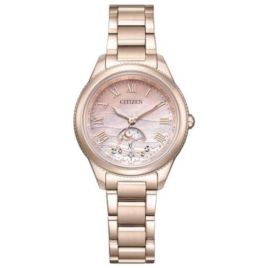 CITIZEN Wristwatch xC EE1004-81N Limited Model Radio-Controlled Waterproof Titanium Lightweight Ladies Business Sakura Pink White Mother-of-Pearl 30th