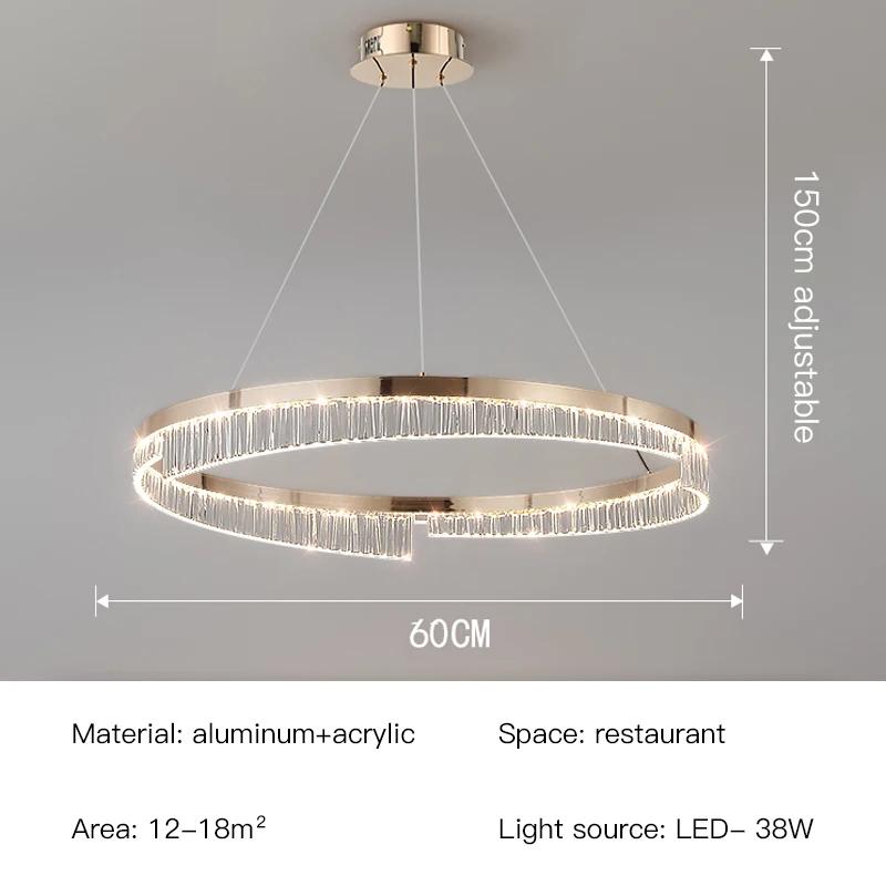 Nordic Design Luxury Living Room chandeliers Bedroom Dining Room Pendant Light Gloss Lamp Room Decoration Ring Lighting Fixture