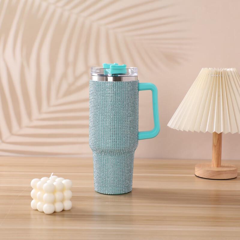 Duoli 40oz Rhinestone Stainless Steel Insulated Car Tumbler with Handle