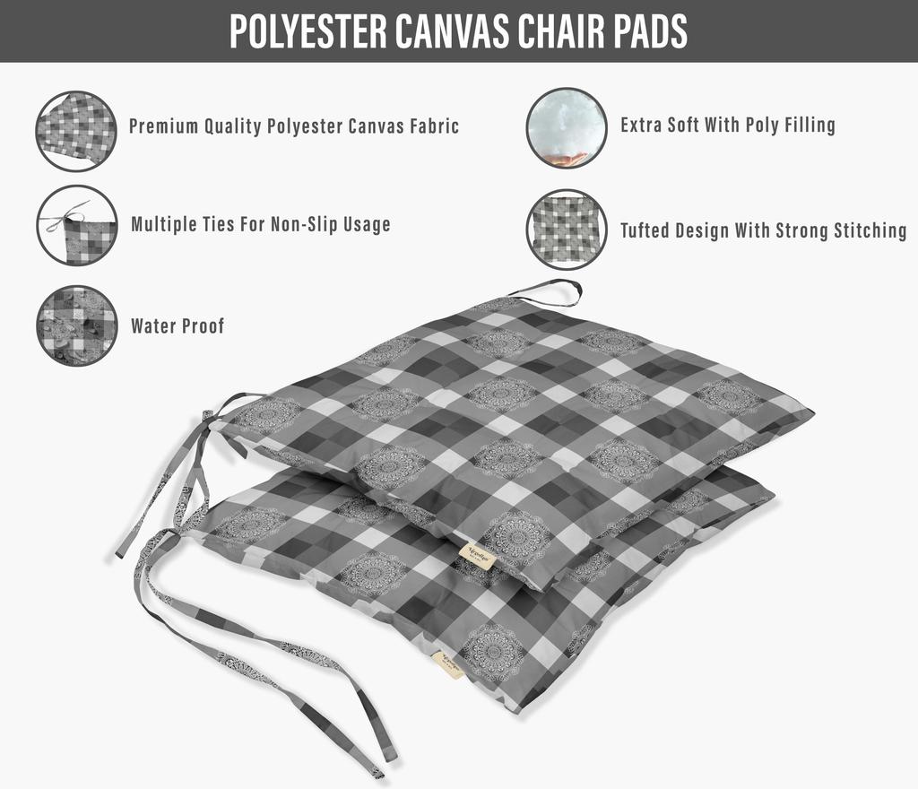 Vargottam Indoor Outdoor Tufted Printed Square Seat Patio Cushion Set Of 2 Water Resistant Patio Furniture Seat Cushion 19,inches, Purple |