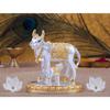 Kamdhenu Cow with Calf Idol Gold Silver Plated (Two-Tone)| Home Decor Gaay Bachda Cow |Calf for Vastu | Positive Energy
