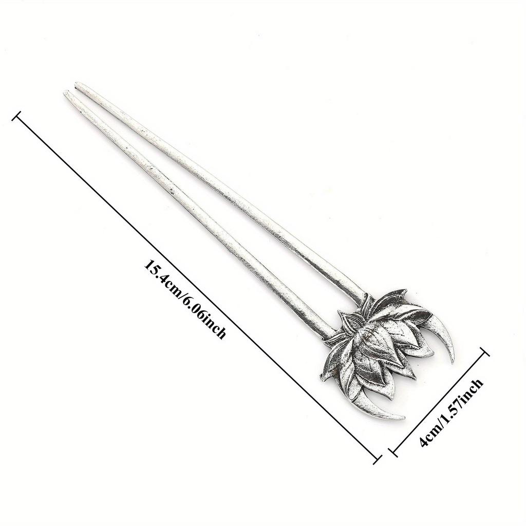 Viking Lotus U-Shaped Hairpin: Retro Norwegian Style Women's Jewelry Accessory