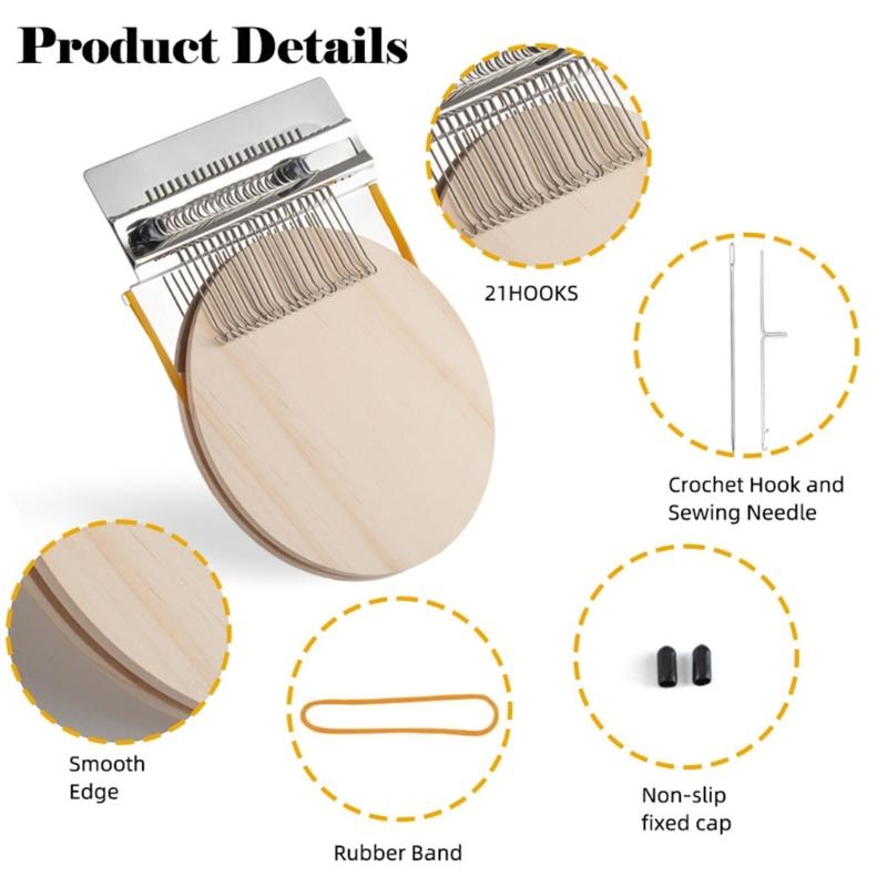 Portable Knitting Machine 21 Peg Knitting Tool For Handmade Bag Sock Hat Craft, Bracelets Necklaces Making