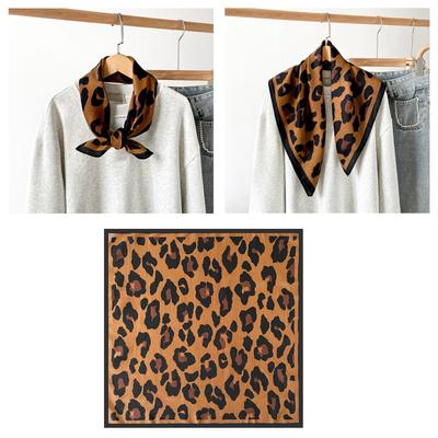 Leopardenmuster Seidenschal für Damen Mädchen Quadratisches Halstuch Schal Modisches und Vielseitiges Accessoire für Jedes Outfit