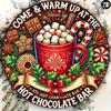 Hot Chocolate Bar Metal Sign 8x8 Inch Kitchen Decor Aluminum Plaque Gift Christmas Halloween Home Office Wall Art