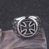 Unisex Edelstahl Kreuzring - Schlichtes personalisiertes rundes Design - Ölgefinishte trendige Accessoires
