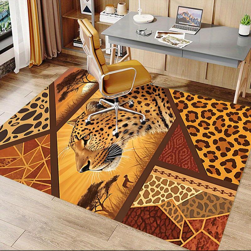 1 Stück Leopardenmuster Safari Extra Groß Rutschfester Teppich, Büro, Familie, Schlafzimmer, Studio - Großer Teppich für Innenbereiche, Lebendige Farben - A225