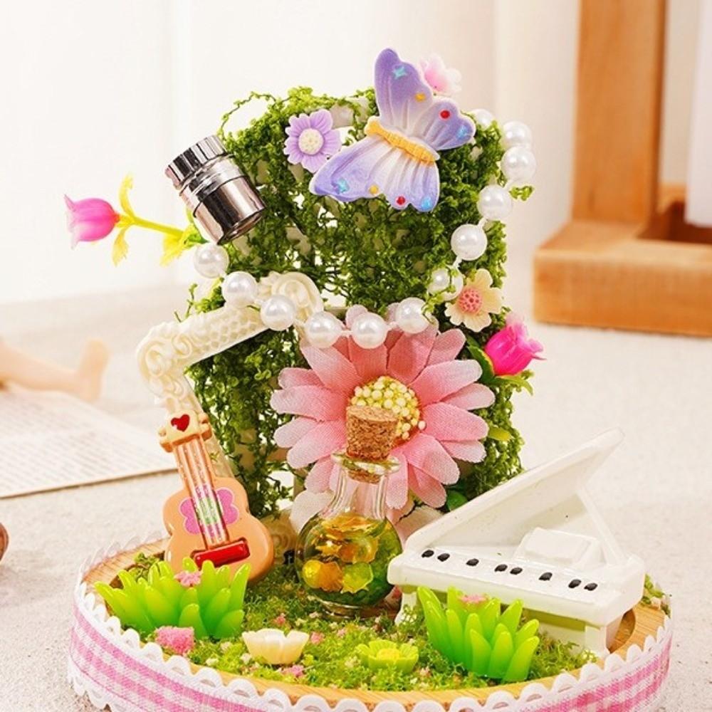 Wooden Material DIY Miniature Kit 3D Stereoscopic Art Craft Garden Miniature Model Kit Collectible Ornament