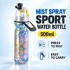 PE Spray Water Bottle 500ml Double-Wall Insulated with Carrying Loop for Sports and Outdoors