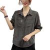 Spring 2026 Stylish Lapel Short Sleeve Solid Top for Middle-aged and Elderly Women