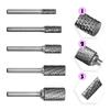 AX Type Carbide Rotary File Milling Carving Bit Metal Grinding Cutter Burr Head Drill Bit Point Burr Die Grinder Abrasive Tools