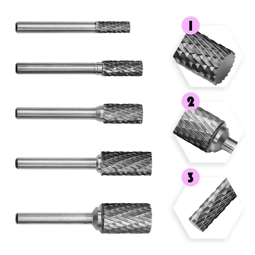 AX Type Carbide Rotary File Milling Carving Bit Metal Grinding Cutter Burr Head Drill Bit Point Burr Die Grinder Abrasive Tools