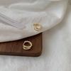 Simple Geometric Frosted Earrings Female Cold Wind Temperament Earring Buckle Niche Hundred with Earrings Affordable Dainty Earrings Daily Wear