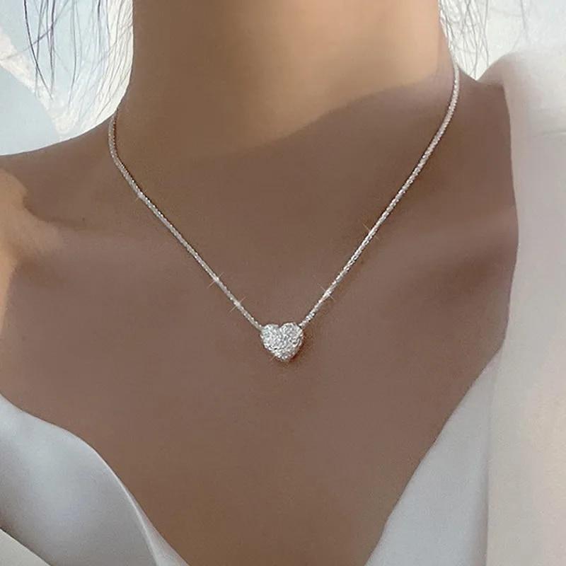 

Girls Love Necklace Simple Heart shaped Pendant Women s Gift Boutique Jewelry