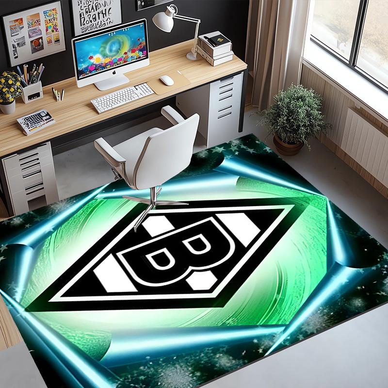 Borussia Mönchengladbach Muster Teppich, Innen-/Außenmatte, für Picknick, Spielzimmer, Schlafzimmer, Büro, Wohnzimmer, Heimdeko Teppich, Geburtstagsgeschenk