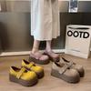 Casual fashion Mary Jane women's shoes spring and summer new Velcro low-top thick-soled heightening single shoes