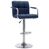 Bar Stool Set 2 Pcs Blue Fabric
