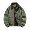 Men's Autumn Winter Turn Down Collar Jacket Solid Color Casual Sports Jacket Full Zipper Lightweight Outdoor Workwear Tops