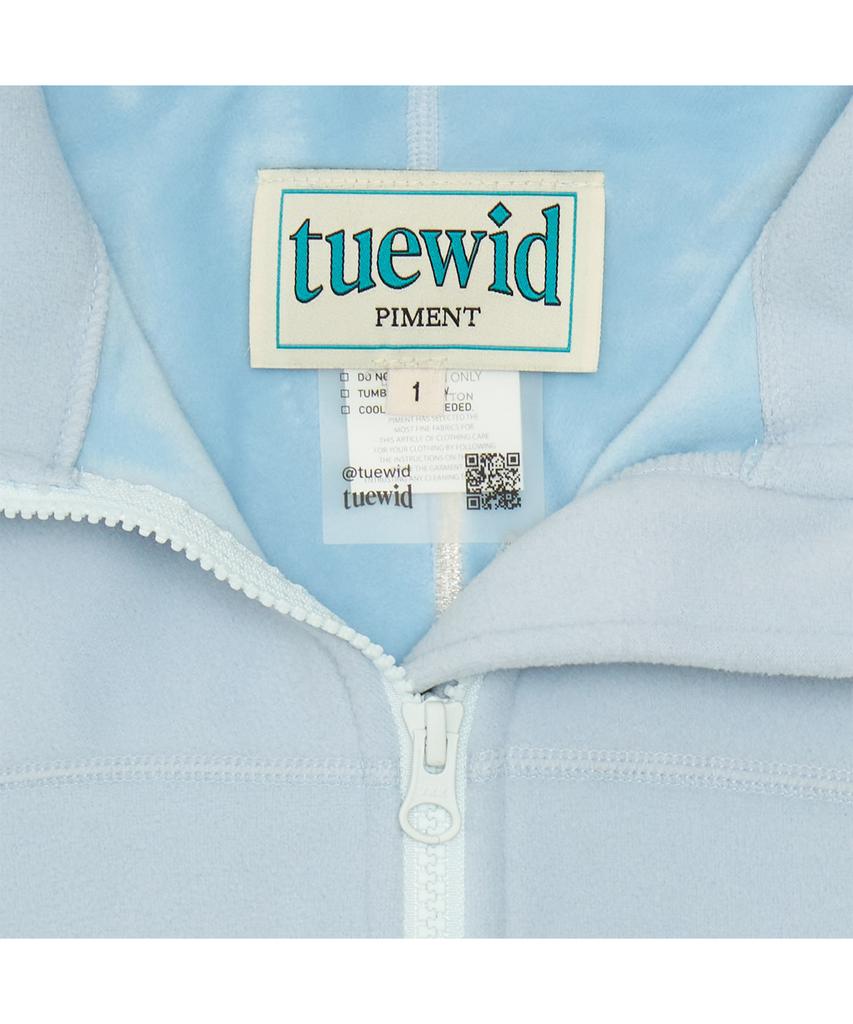 To With Tuewid Light Weight Fleece Set Up Zip Up In Powder Blue
