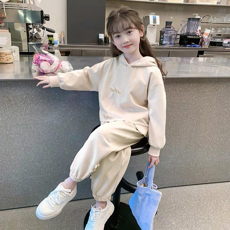 Girls Tracksuit Clothing Sets Spring Autumn Fashion Kids Sweatshirt Suits Long Sleeve Pullover+Pants 2Pcs Teen Hooded Outfits