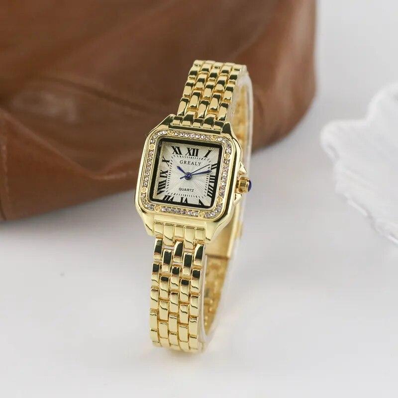 Luxury Square Women's Watches Brand Ladies Quartz Wristwatch Classic Silver Simple Femme Steel Band Relogio Feminino