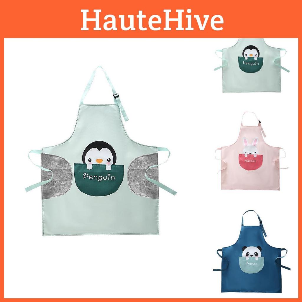 Style Cartoon Polyester Apron Sleeveless Kitchen Cooking Oil Proof For Use Home
