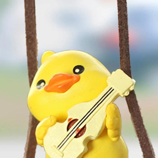 Yousheng Swing Duck Pendant Car Rearview Mirror Ornament Cute Animated Car Interior Decor Plastic Bag Charm Keychain