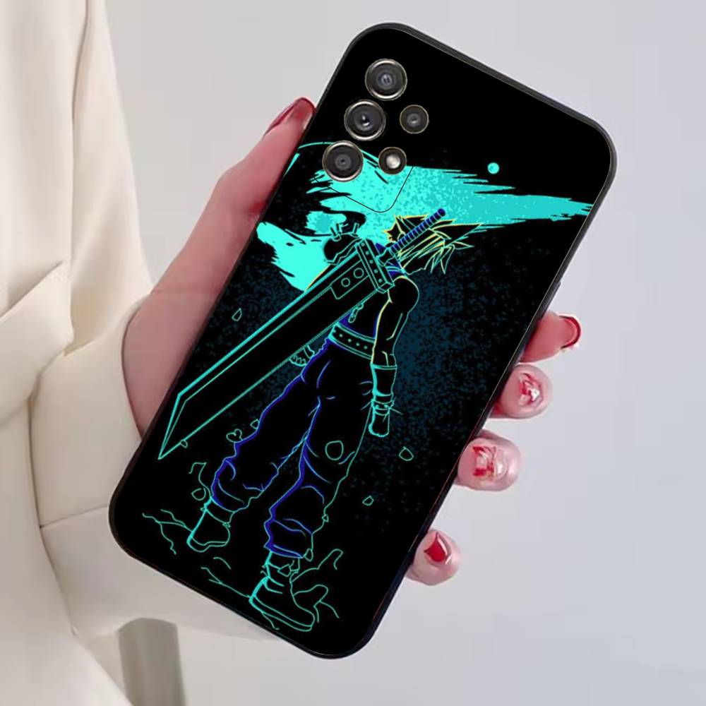 F-FINAL F-FANTASY Cloud Strife Phone Case For Samsung S25,S24,S21,S22,S23,S30,Ultra,S20,Plus,Fe,Lite,Note,10,Black Cover