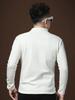 Men's Fleece-Lined Half-Turtleneck Gold-Printed Long-Sleeve T-Shirt