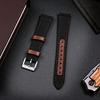 Hemsut Watch Band, Genuine Leather and Nylon Watch Band (22mm Brown + Black), Quick Release Watch Strap, Stainless Steel Silver Watch Buckle. Availabl