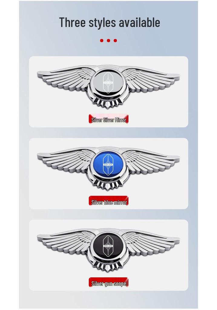 Emblemat na maskę samochodu Hongqi S9/S9T: Dekoracyjna naklejka ze skrzydłami 3D