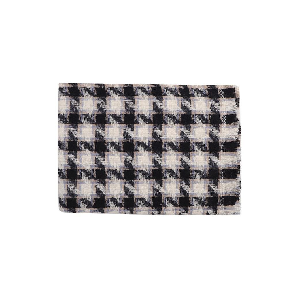 High End New Plaid Scarf Autumn and Winter Warm Shawl Student Retro Versatile Tassel Houndstooth Scarf for Women