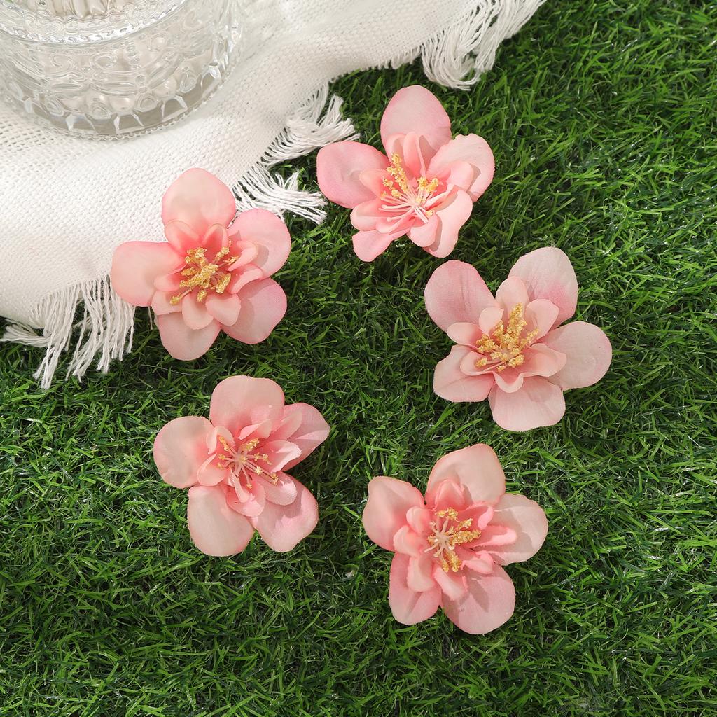 AWAYTR Orange Peach Blossom Hairpin Floral Duckbill Hair Clips Valentine Headwear Girl Hair Accessories Festival Gift