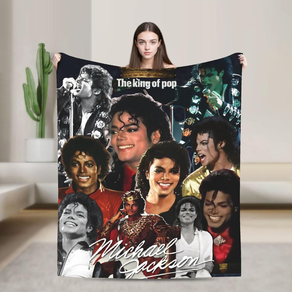MJ King Of Pop Michael J-jackson Super Soft Blanket Plush Bedding Throws Funny Couch Chair Flannel Bedspread Sofa Bed Cover