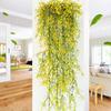 Plastic Artificial Plants Vine Lifelike Handmade Hanging Leaves Vines Artificial Flowers Faux Trailing Plant Indoor Display
