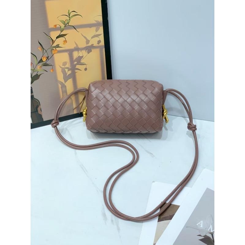New wind braided camera bag, metal node braided small square bag, niche soft leather single shoulder messenger women's bag