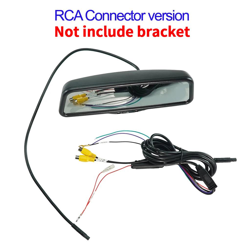 Carsanbo 9.66 Inch IPS Full Screen Rear View Monitoring Mirror Replacement Car Interior Rearview Mirror Universal RCA/4PIN Input RCA connector