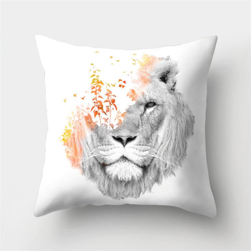 Cute Cartoon Animal Black Cat Deer Plant Print Pattern Cushion Cover Home Living Room Sofa Decoration Pillow Pillow Cover