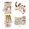 LED Light Switch Busy Board Toddler Light-up Switch Control Wooden Board Fine Motor Skills Kids Educational Learning Activity Game Board Toy