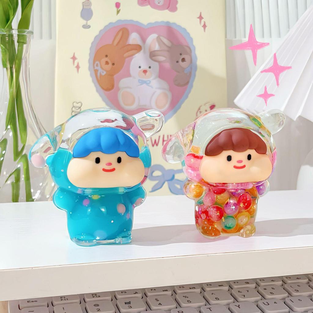 Marshmallow Puppy Night Glow Cartoon Liquid Sand Oil Filled Ornament Blind Bag