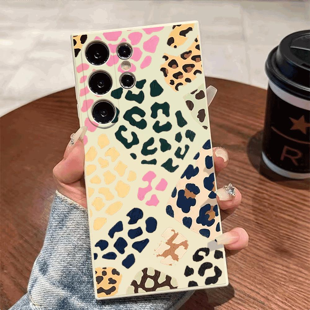 Leopard Print Pattern Case for Samsung Galaxy S25 S24 Ultra S23 S22 S21 S20 FE Plus Soft TPU Slim Fit Shockproof Cover