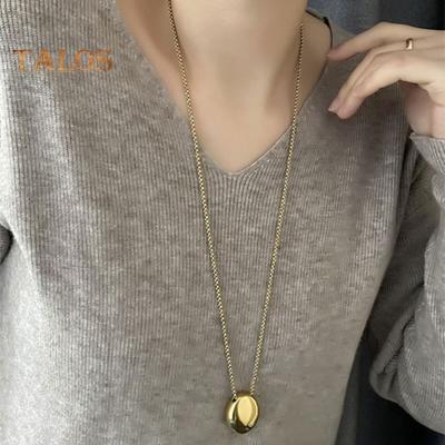 Women Sweater Chain Single-layer Alloy Stone Pendant Clothes Jewelry Dating Prom Party Garment Decoration Necklace