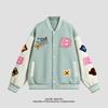 Spring Autumn Men Women Patchwork Baseball Couples Coats Harajuku High Street American Style Embroidery Flight Stand Collar softshell Jacket