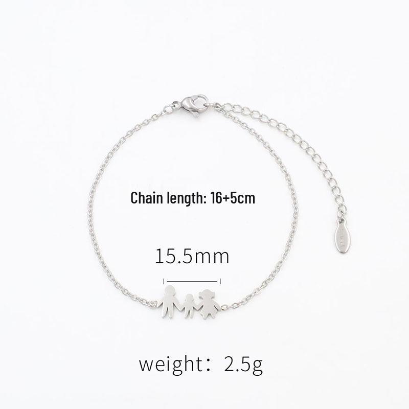 

Невыцветающий мультяшный браслет-подвеска из нержавеющей стали «Семья из четырех» - Ювелирное украшение унисекс