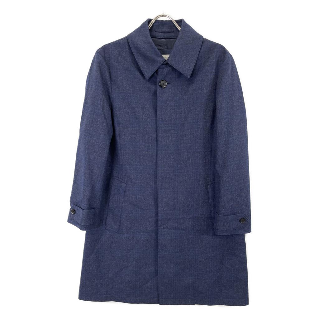TOMORROWLAND PILGRIM Navy Wool Cashmere Flannel Soutien Collar Coat Coat 46 Navy checkUsed