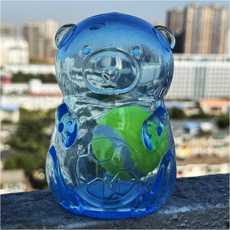 

Dog Chewing Toy Tennis Ball Bear Toy Squeak Pet Toy Fun Puppy Sounding Toy Pet Bite Resistant Molar Toy Pet Supplies синій