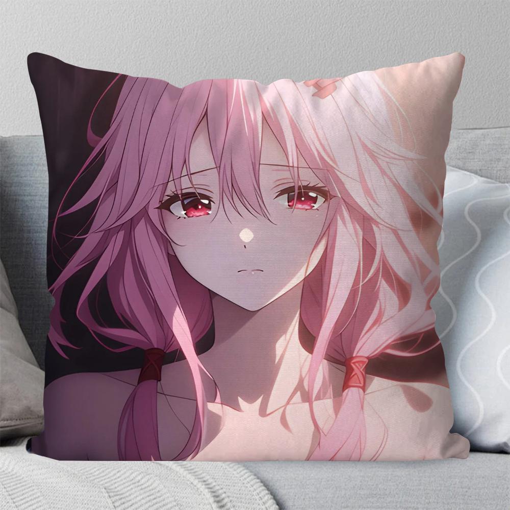 Yuzuriha Inori Animation G-Guilty C-Crown Pillow Case Square Pillow Bedroom SofaLeisure ComfortLiving Room Home Decoration 40X40