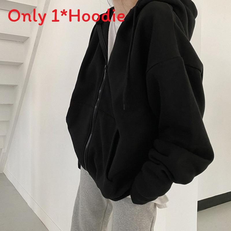 Womens Autumn Winter Hoodie Sweatshirt With Zipper And Thick Fleece For Casual Wear