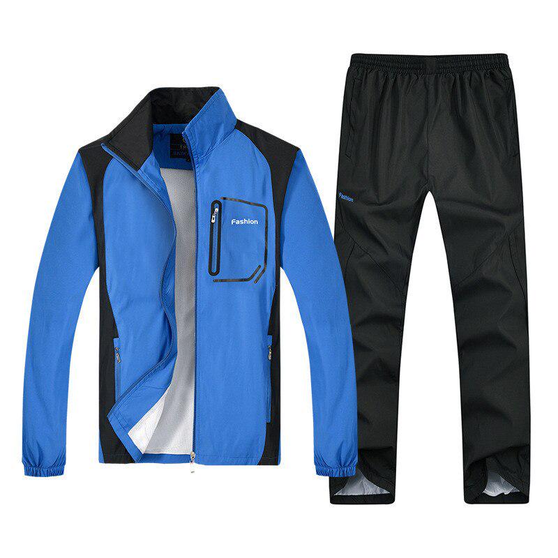Mens Tracksuit Set Two Pieces Spring Autumn Sporting Track Suit Male Sweatshirts Jacket +Pants